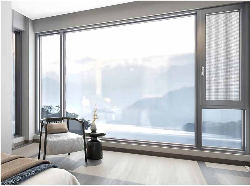 Outward opening casement window in a bedroom