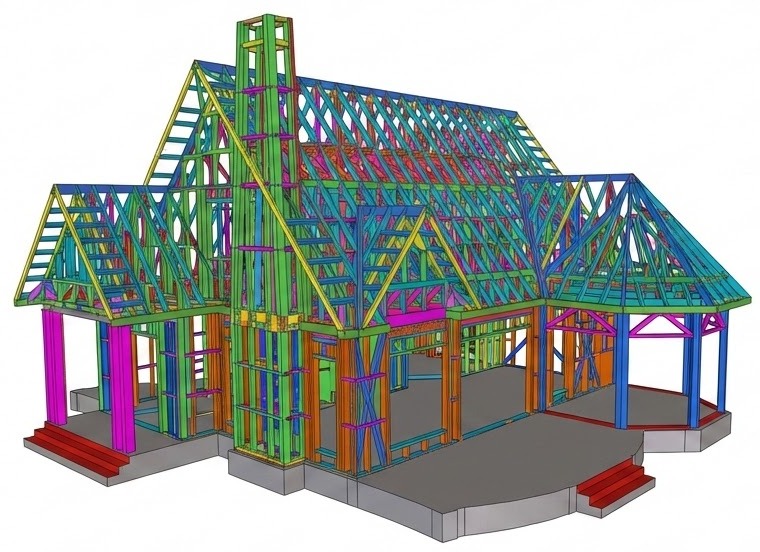 3D structural model generated by automated design software