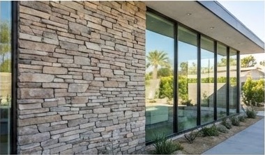 Stone veneer home