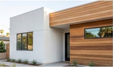 Combined stucco and wood home
