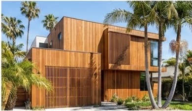 Wood cladding home