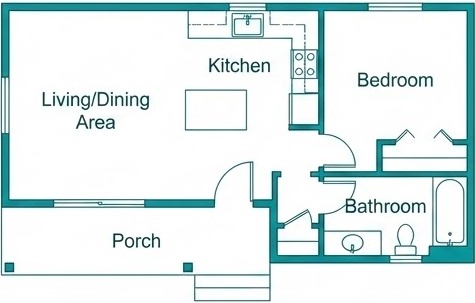Floor plan of 484 sq ft modular home