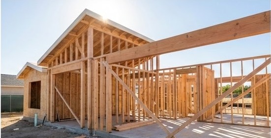 Timber framed home under construction